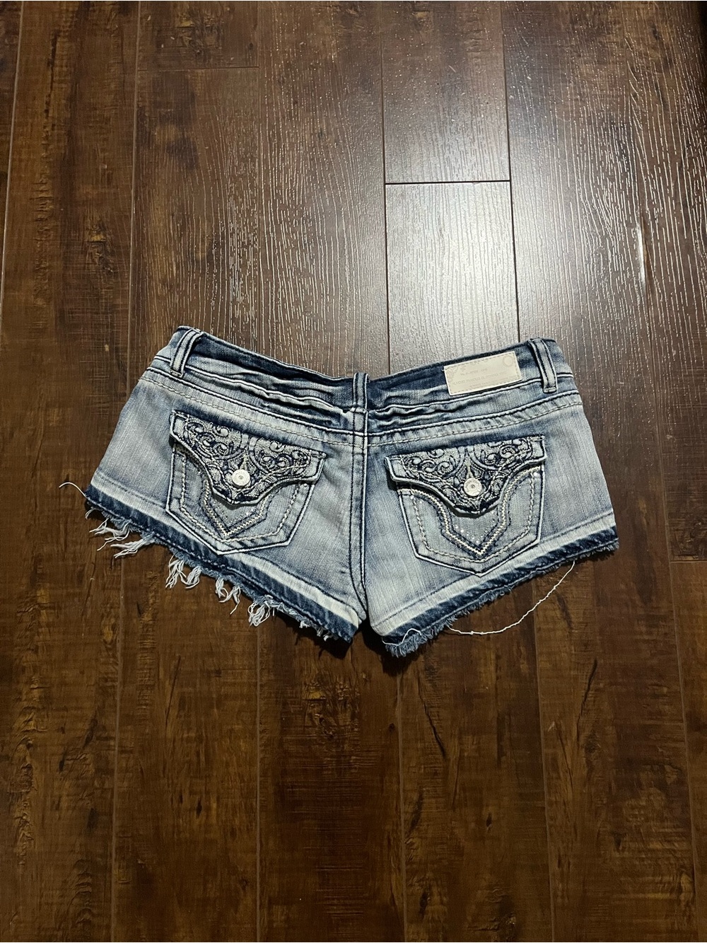 Almost Famous Light Blue Embroidered Denim Shorts